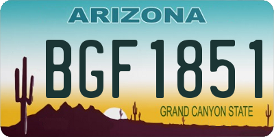 AZ license plate BGF1851