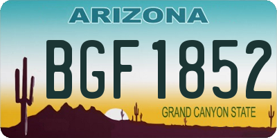 AZ license plate BGF1852