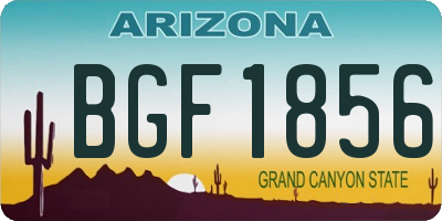 AZ license plate BGF1856