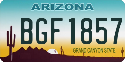 AZ license plate BGF1857