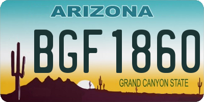AZ license plate BGF1860