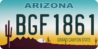 AZ license plate BGF1861