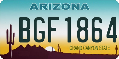 AZ license plate BGF1864