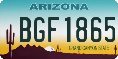 AZ license plate BGF1865