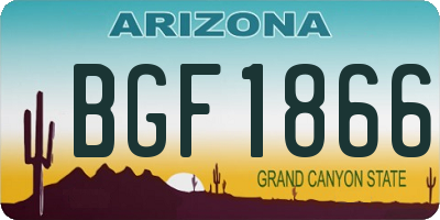 AZ license plate BGF1866