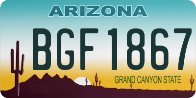 AZ license plate BGF1867