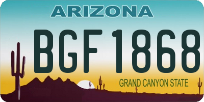 AZ license plate BGF1868