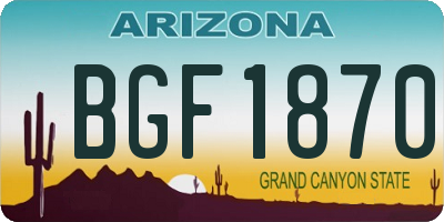 AZ license plate BGF1870