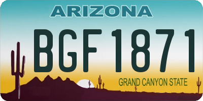 AZ license plate BGF1871