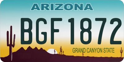 AZ license plate BGF1872