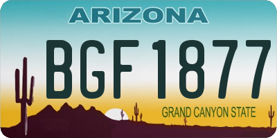 AZ license plate BGF1877