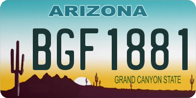AZ license plate BGF1881