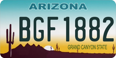 AZ license plate BGF1882