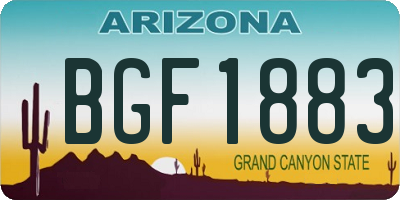 AZ license plate BGF1883