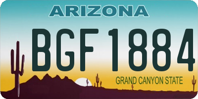 AZ license plate BGF1884