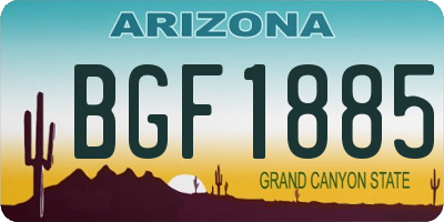 AZ license plate BGF1885