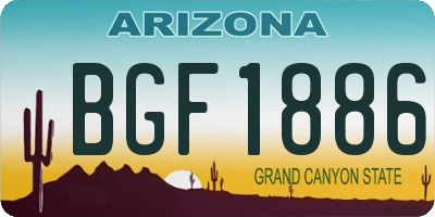 AZ license plate BGF1886