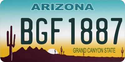AZ license plate BGF1887