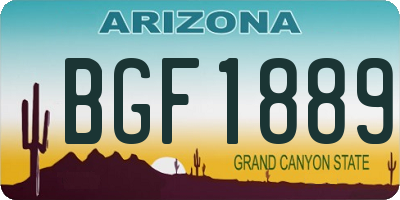 AZ license plate BGF1889