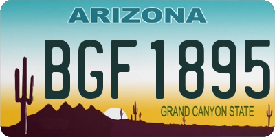 AZ license plate BGF1895