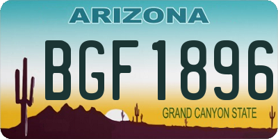 AZ license plate BGF1896