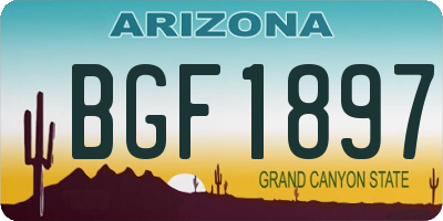 AZ license plate BGF1897