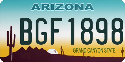 AZ license plate BGF1898