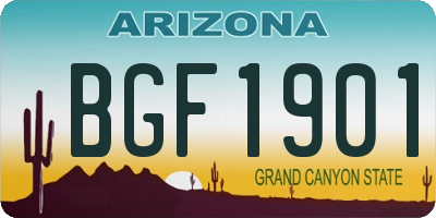 AZ license plate BGF1901