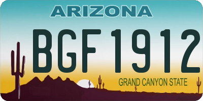 AZ license plate BGF1912