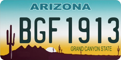 AZ license plate BGF1913