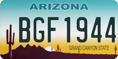 AZ license plate BGF1944