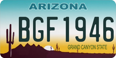 AZ license plate BGF1946