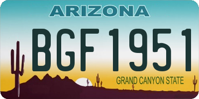 AZ license plate BGF1951