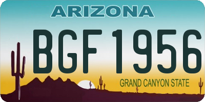 AZ license plate BGF1956