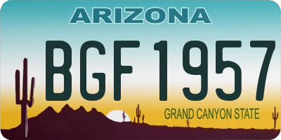 AZ license plate BGF1957