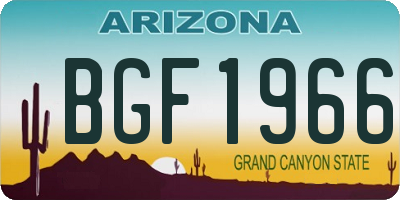 AZ license plate BGF1966