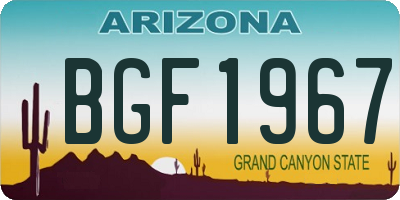 AZ license plate BGF1967