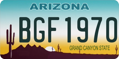 AZ license plate BGF1970