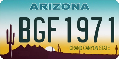 AZ license plate BGF1971