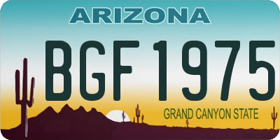 AZ license plate BGF1975