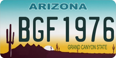 AZ license plate BGF1976