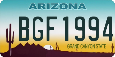 AZ license plate BGF1994