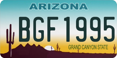 AZ license plate BGF1995