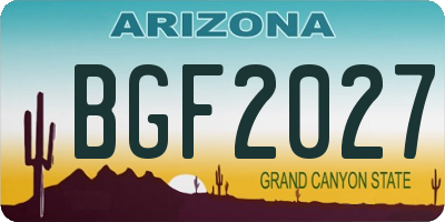 AZ license plate BGF2027