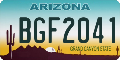 AZ license plate BGF2041