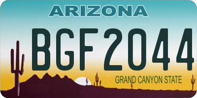 AZ license plate BGF2044