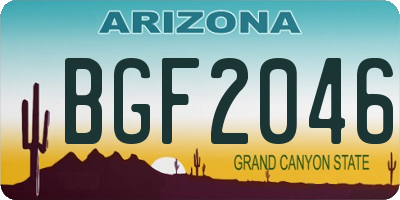 AZ license plate BGF2046
