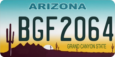 AZ license plate BGF2064