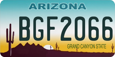 AZ license plate BGF2066