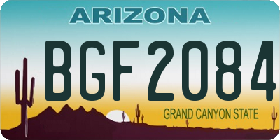 AZ license plate BGF2084